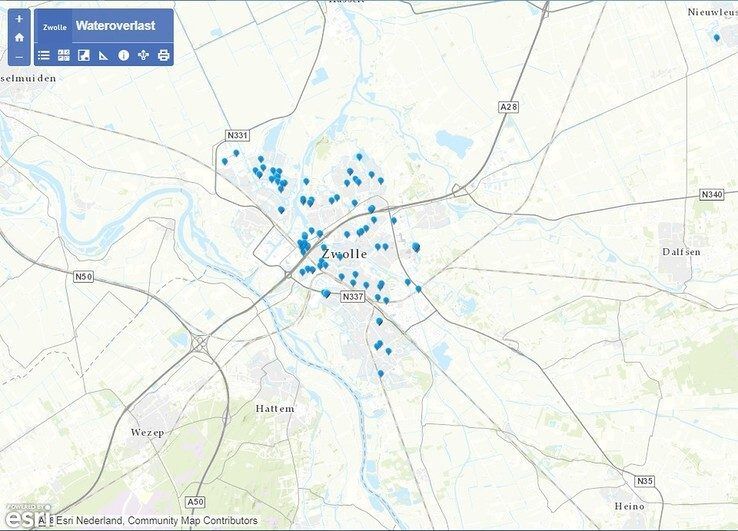 Oproep voor melden wateroverlast in Zwolle