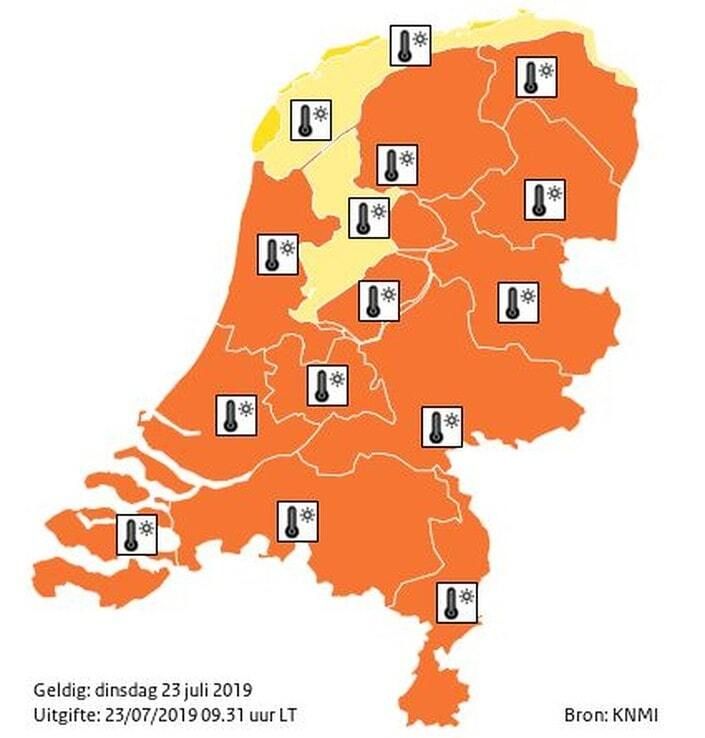 Aanhoudende extreme hitte in Zwolle, code oranje