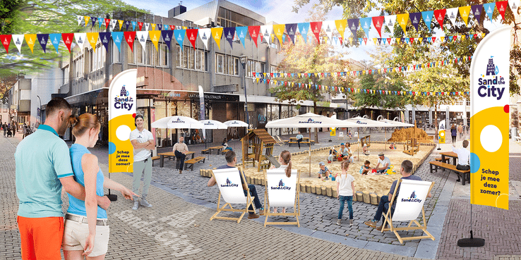 Sand in the City: samen zandkastelen bouwen in de binnenstad van Zwolle - Foto: Ingezonden foto
