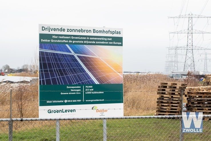 Grootste drijvende zonnepark van Europa komt in Bomhofplas - Foto: Henrico van der Dussen