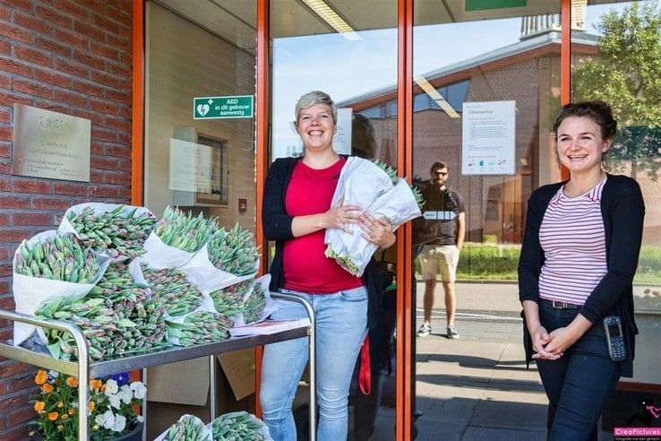 Stichting Present bezorgt 6.000 tulpen bij maatschappelijke organisaties in Zwolle - Foto: Crea Pictures