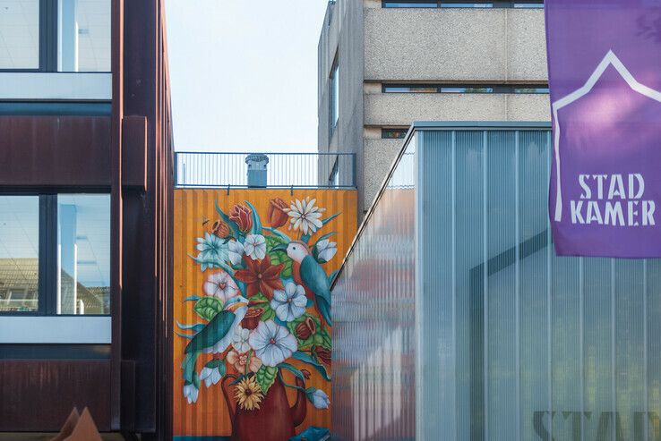 Groot schilderij op Stadkamer is deel(tje) van oplossing van stikstofprobleem - Foto: Peter Denekamp