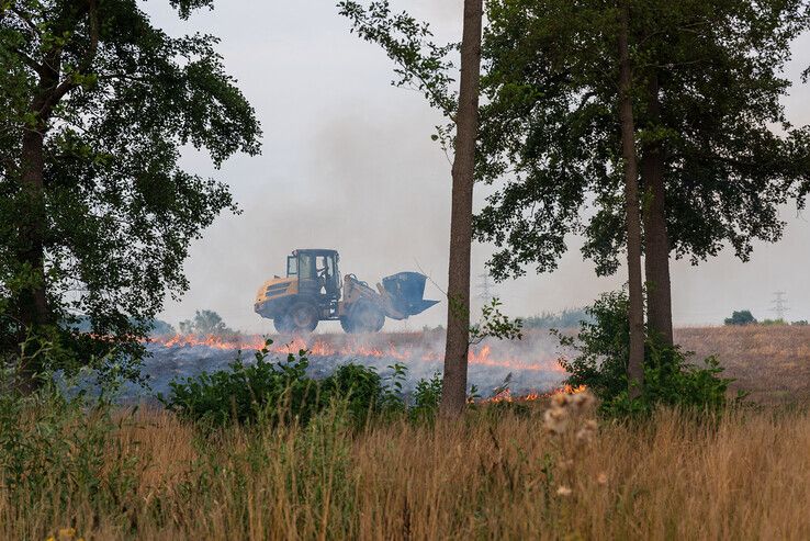Brandweer rukt massaal uit om branden op dijk langs de Vecht te bestrijden - Foto: Peter Denekamp